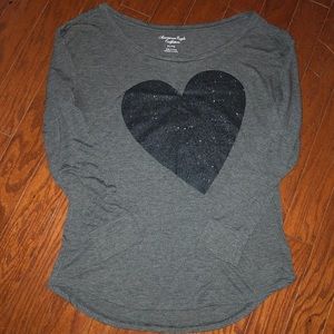 Gray Glitter Long Sleeve Shirt